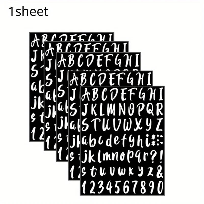 PVC Alphabet & Number Stickers 72pcs – Self-Adhesive Vinyl Decals Vinyl Letter Stickers Babs Black