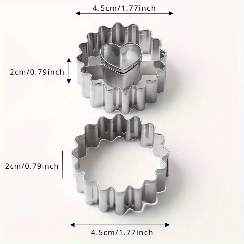 Stainless Steel Cookie Cutters – Flower & Heart Shapes, 2pcs Cookie Cutters Babs