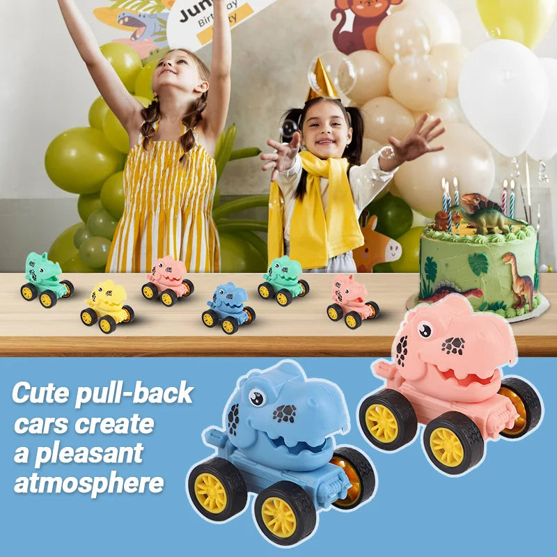 12pcs Dinosaur Pull-Back Car Toys – Kids Party Favors & Gifts Pull-Back Toy Cars Babs
