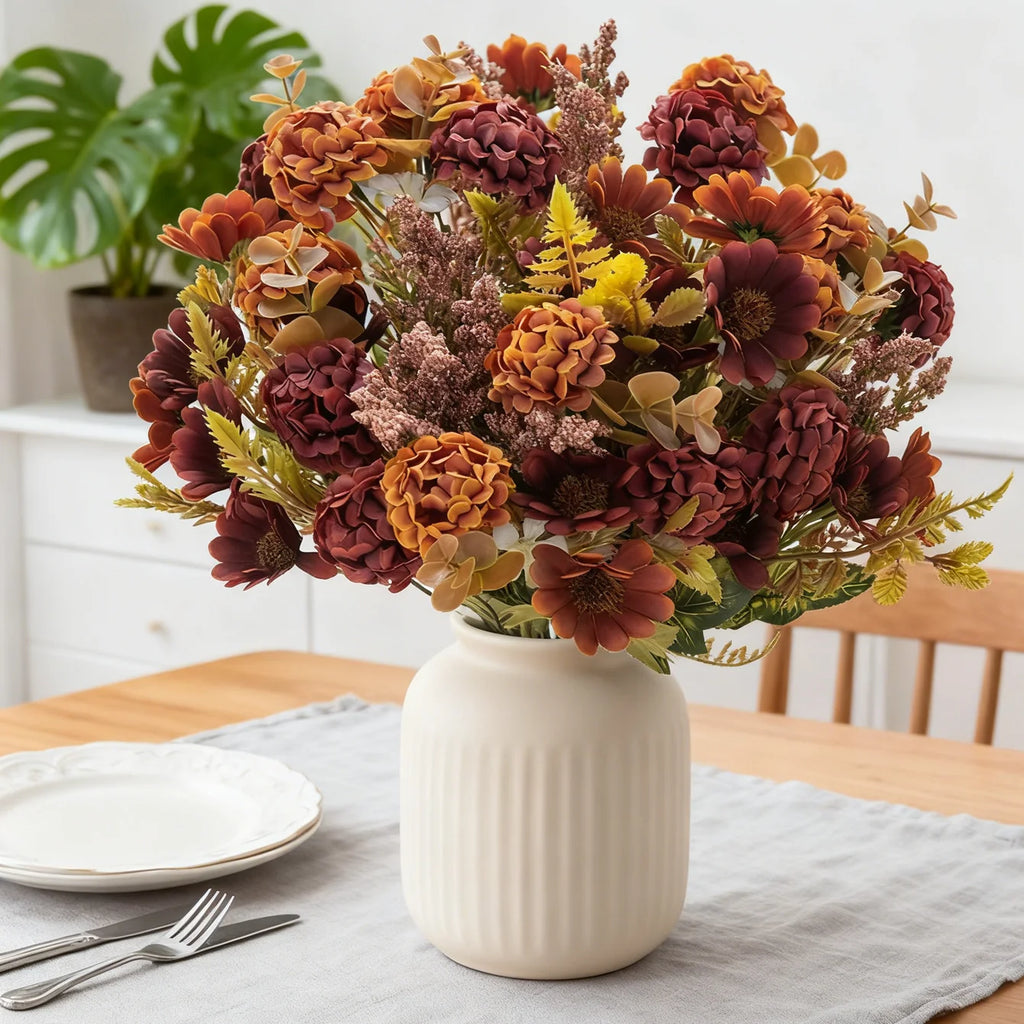 Silk Chrysanthemum Artificial Flower Bouquet for Wedding & Home Artificial Flower Bouquet Babs