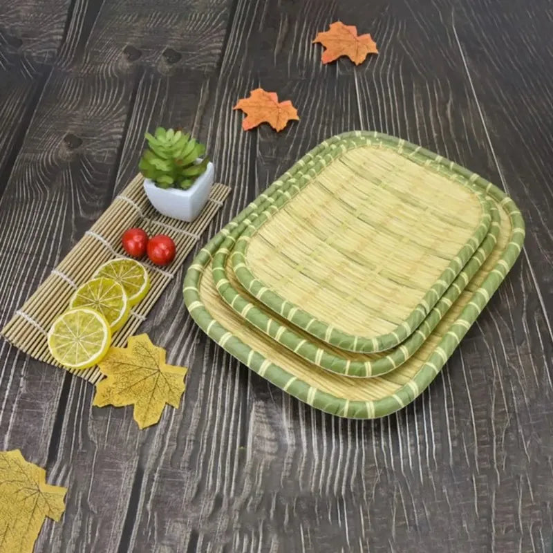 Melamine Bamboo Weave Serving Tray – Hot Pot & BBQ Plate Melamine Serving Tray Babs