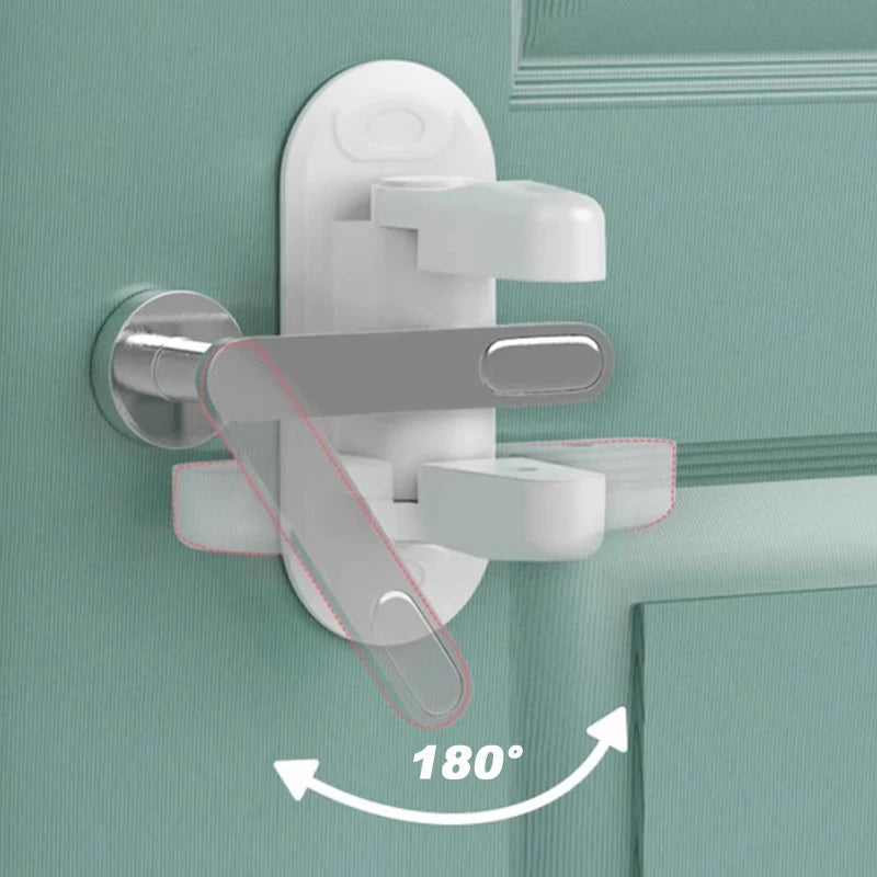 Door Lever Lock Child Safety Latch – No-Drill 1-4 Pack Child Safety Latch Babs