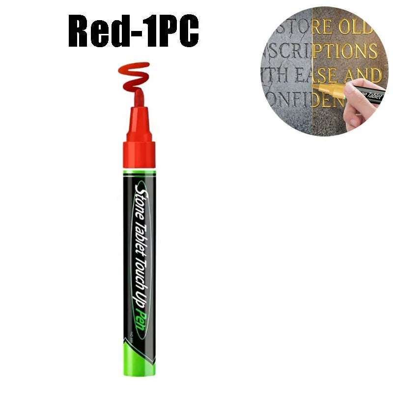 Tombstone Repair Pen – Stone, Metal & Rubber Touch-Up Tool Surface Repair Pen Babs Red-1PC