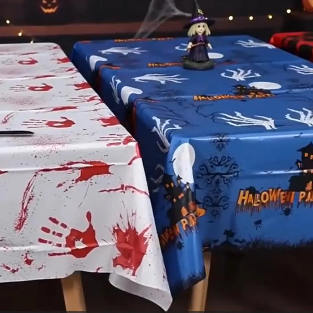 Halloween Tablecloth 137×183cm – Pumpkin, Ghost & Bat Print Halloween Tablecloth Babs
