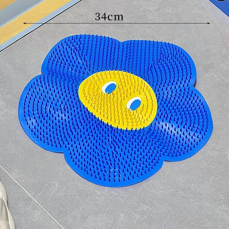 Silicone Flower Foot Scrubber Mat – Non-Slip Massage Shower Pad Foot Scrubber Mat Babs
