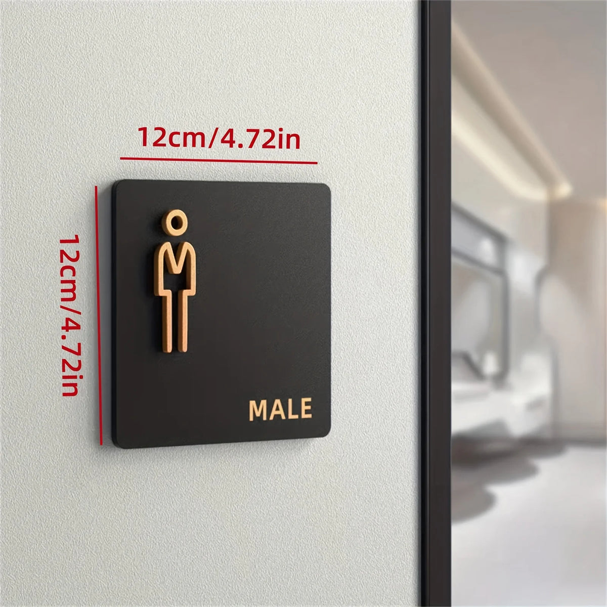 3D Acrylic Men's & Women's Restroom Door Sign – WC Indicator Restroom Door Sign Babs