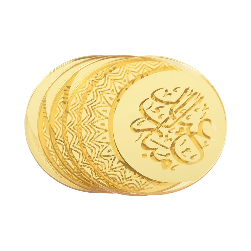 Eid Mubarak Gold Acrylic Cake Toppers | Ramadan Party Decor Cake Toppers Babs F 10pcs