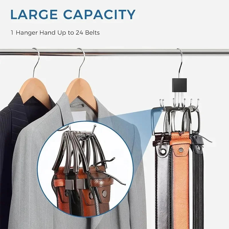 360° Rotating Hook Rack Organizer – Scarf, Belt & Tie Hanger Rotating Hook Rack Babs