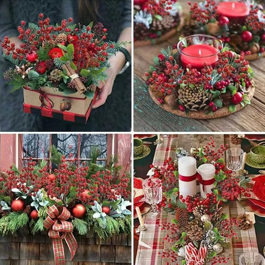 Artificial Holly Berry Sprigs – Christmas & DIY Wedding Décor Artificial Holly Sprigs Babs