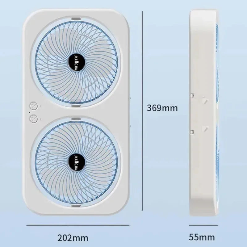 Dual Head USB Desk Fan | Wall Mount, 3 Speeds, Quiet Cooling USB Desk Fan Babs