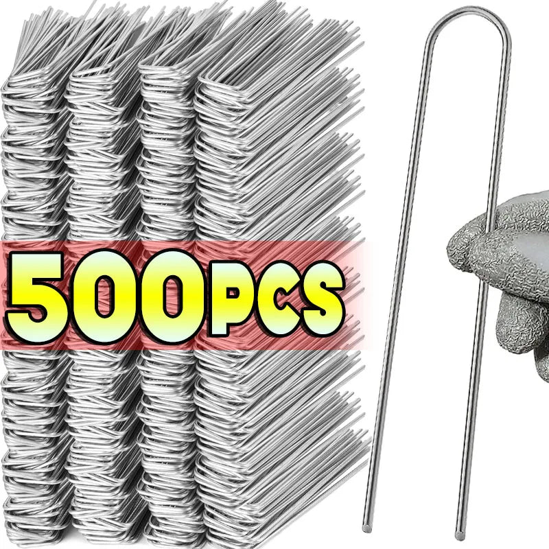 Heavy-Duty U-Type Galvanized Garden Staples & Landscape Stakes Garden Landscape Stakes Babs
