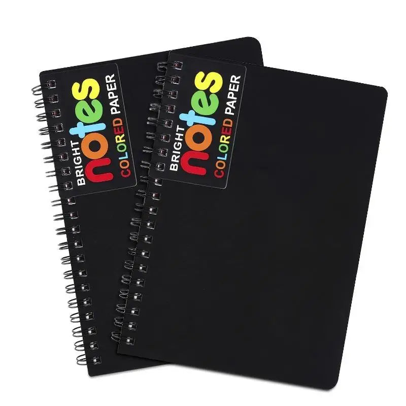 4-Pack Neon Spiral Notebooks 5x7 College Ruled, Mylar Cover Spiral Notebook Set Babs