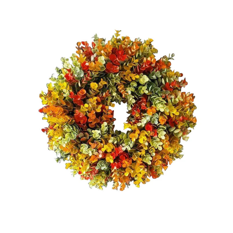 Artificial Eucalyptus Wreath – Wedding & Home Décor, 1 or 2pcs Artificial Wreath Babs Orange 1PC