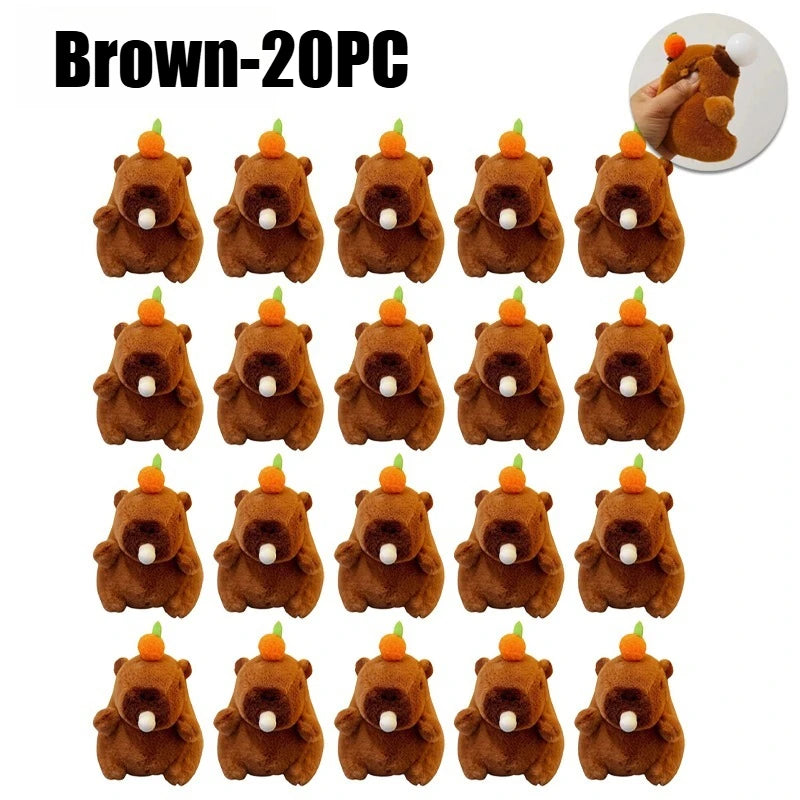 Plush Capybara Keychain Pendant – Cute Persimmon Bubble Doll Plush Keychain Pendant Babs 20PCS