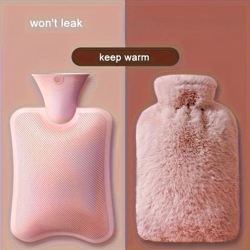 1L/2L PVC Plush Hot Water Bottle – Leak-Proof Bed Warmer Hot Water Bottle Babs