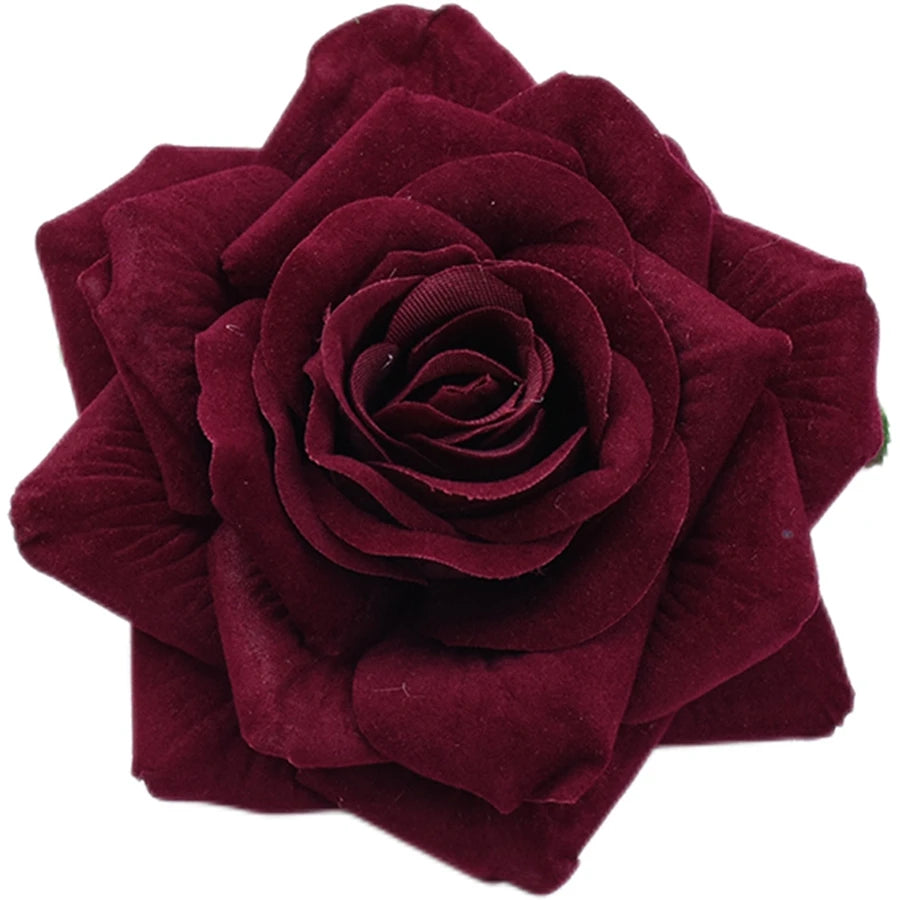 Silk Rose Heads 5/10pcs – DIY Wedding & Home Décor Flowers Artificial Silk Flowers Babs Burgundy 5 pcs