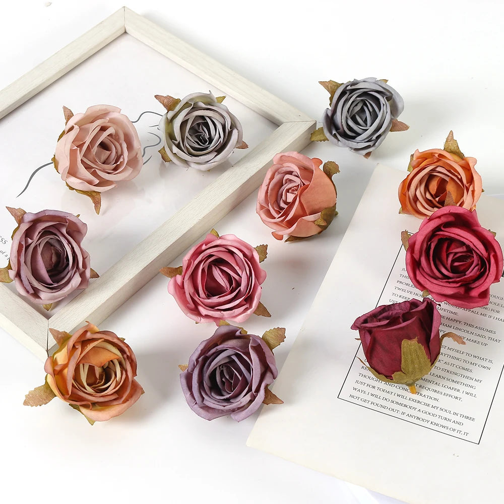 5 Pcs Silk Artificial Rose Heads for Wedding & Home Décor Artificial Silk Flowers Babs