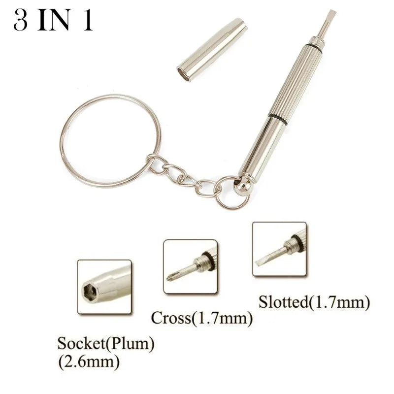 3-in-1 Mini Precision Screwdriver Keychain for Glasses & Phones Precision Screwdriver Set Babs