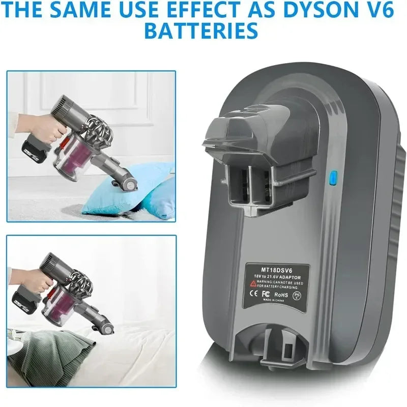 Battery Adapter for Dyson V6 V7 V8 – Makita Dewalt Milwaukee 18V Battery Adapter Babs