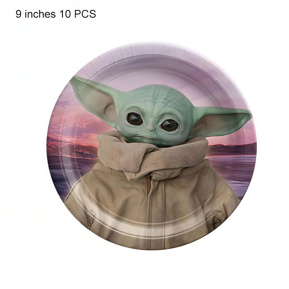 Yoda Baby Theme Birthday Party Supplies – Plates, Cups & Balloons Party Decoration Set Babs 10pcs 9inch plate 1
