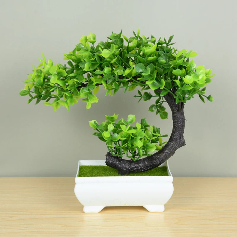 Artificial Potted Bonsai Plant – Fake Green Tree Desk Ornament Artificial Bonsai Plant Babs