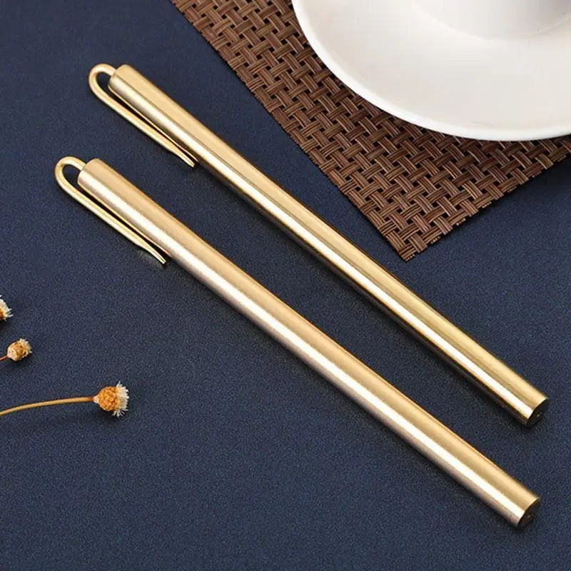 Heavy Brass Ballpoint Pen | Click Retractable Business Gift Brass Ballpoint Pen Babs