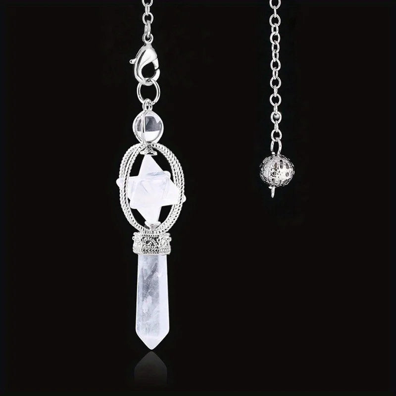 Natural Crystal Quartz Dowsing Pendulum Pendant – 1PC Crystal Pendulum Pendant Babs