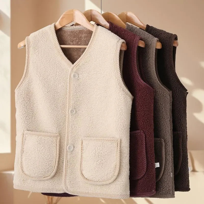 Women's Fleece Vest – Warm Plush-Lined Sleeveless Jacket Plus Size Fleece Vest Babs