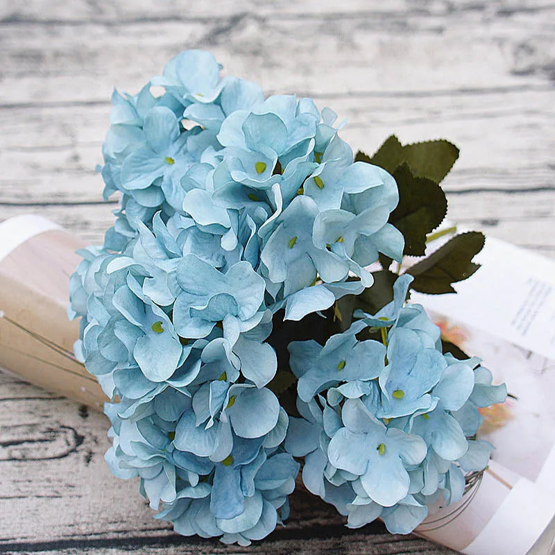 Silk Hydrangea Artificial Flowers – Wedding & Home Décor Artificial Flower Bouquet Babs blue