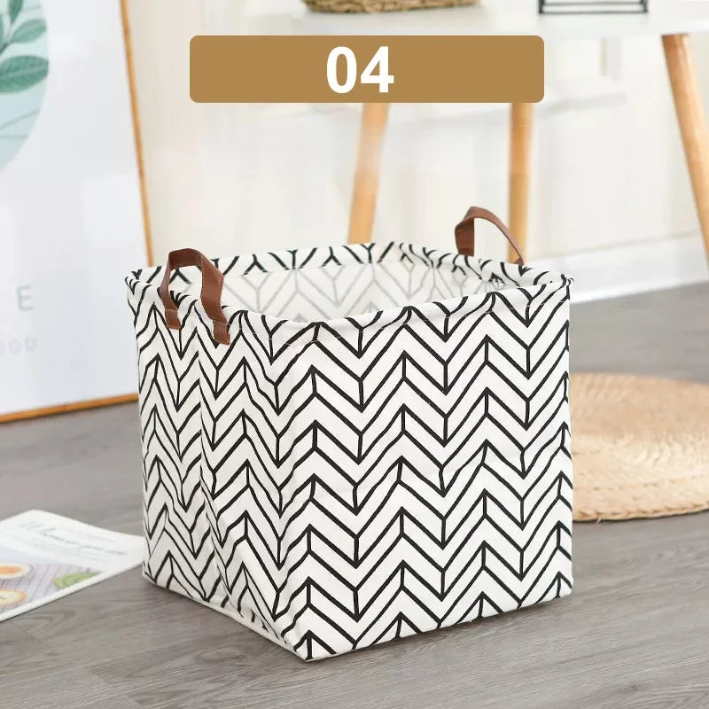 Foldable Cotton Linen Laundry Basket & Storage Bin Laundry Hamper Basket Babs 04
