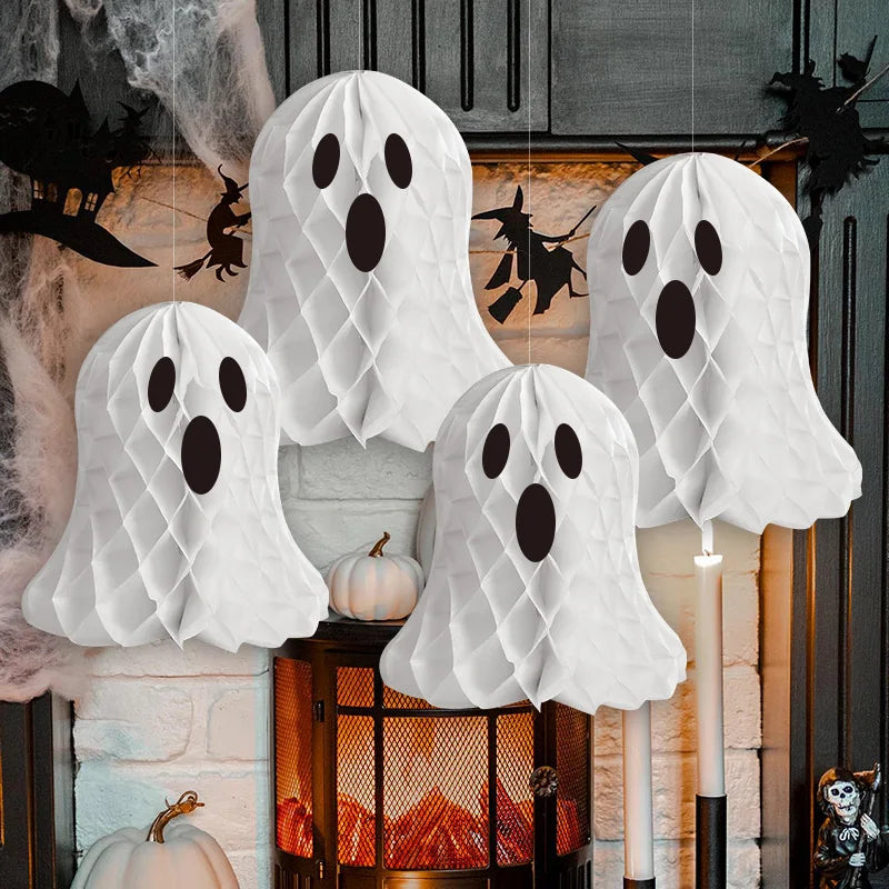 Halloween Ghost Honeycomb Paper Lanterns Hanging Decor Set Halloween Hanging Decor Babs