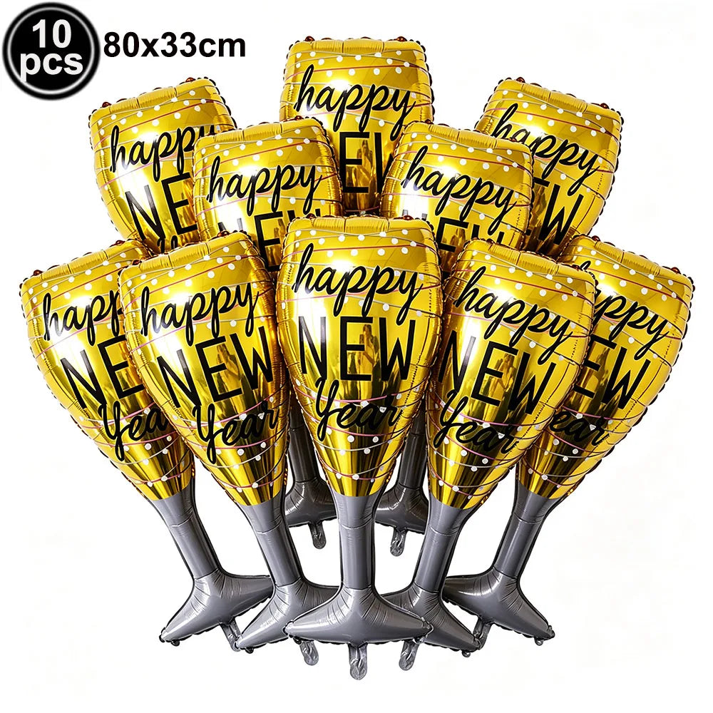 2027 New Year Foil Balloon Set – Gold, Silver & Champagne Party Foil Balloons Babs Olive As pictures show