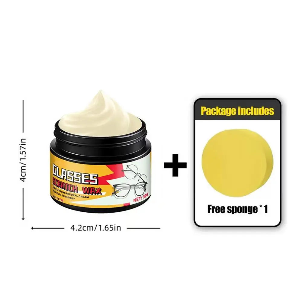 Glasses Scratch Remover Polish 30g + Sponge – Lens & Screen Lens Polish Kit Babs 30g with sponge