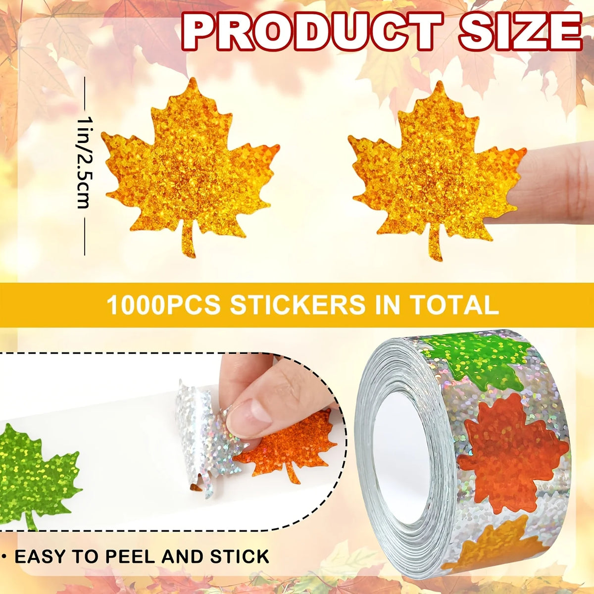 500pcs Laser Holographic Leaf Stickers for Cards & Gifts Decorative Stickers Babs