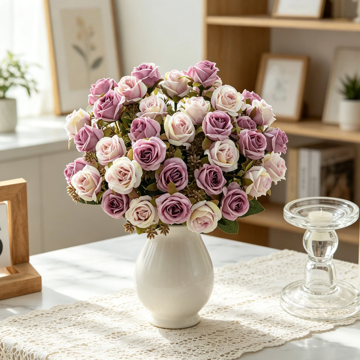 Silk Artificial Carnation Rose Bouquet – Wedding & Home Decor Artificial Flower Bouquet Babs