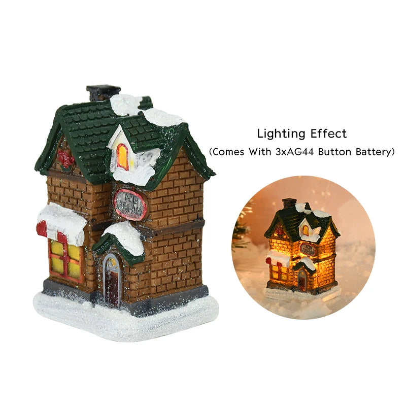Christmas LED Wooden House Cabin Ornament – DIY Xmas Decor Christmas Cabin Ornament Babs C06