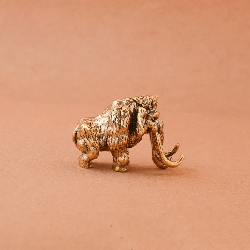 Antique Bronze Mammoth Figurine | Pure Copper Desk Ornament Decorative Figurine Babs