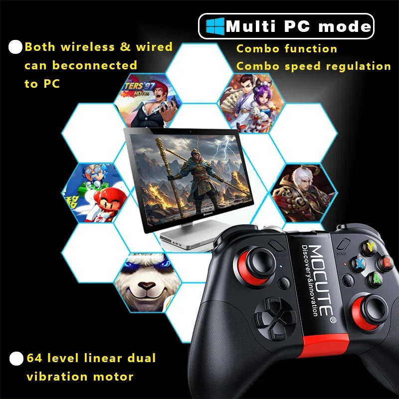 Mocute 054 Bluetooth 5.3 Gamepad for iOS Android PC Smart TV Wireless Gamepad Controller Babs