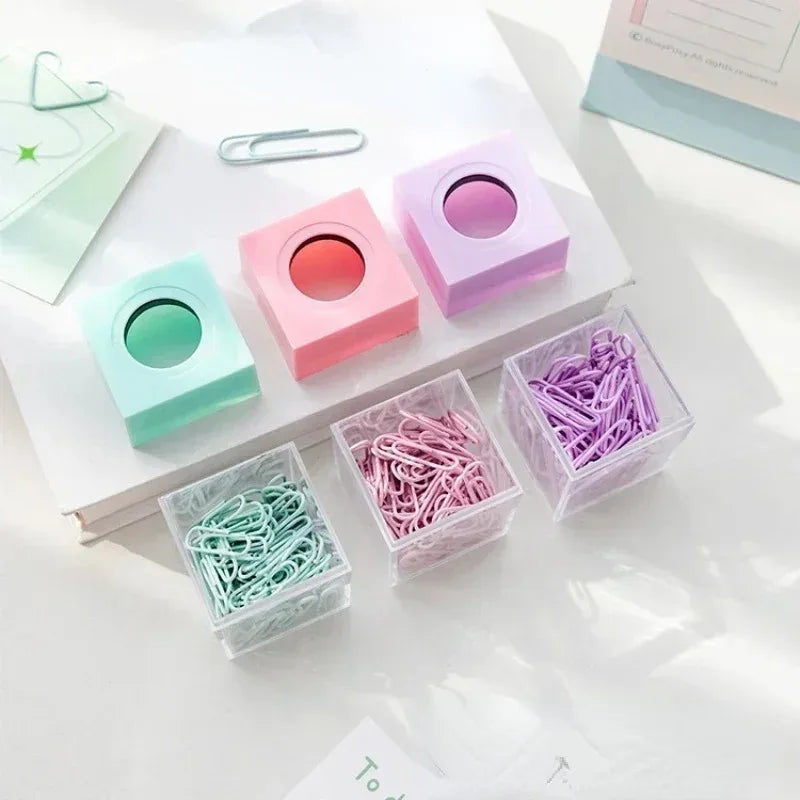 Magnetic Paper Clip Holder Box with 18 Clips – Desk Organizer Desk Organizer Babs