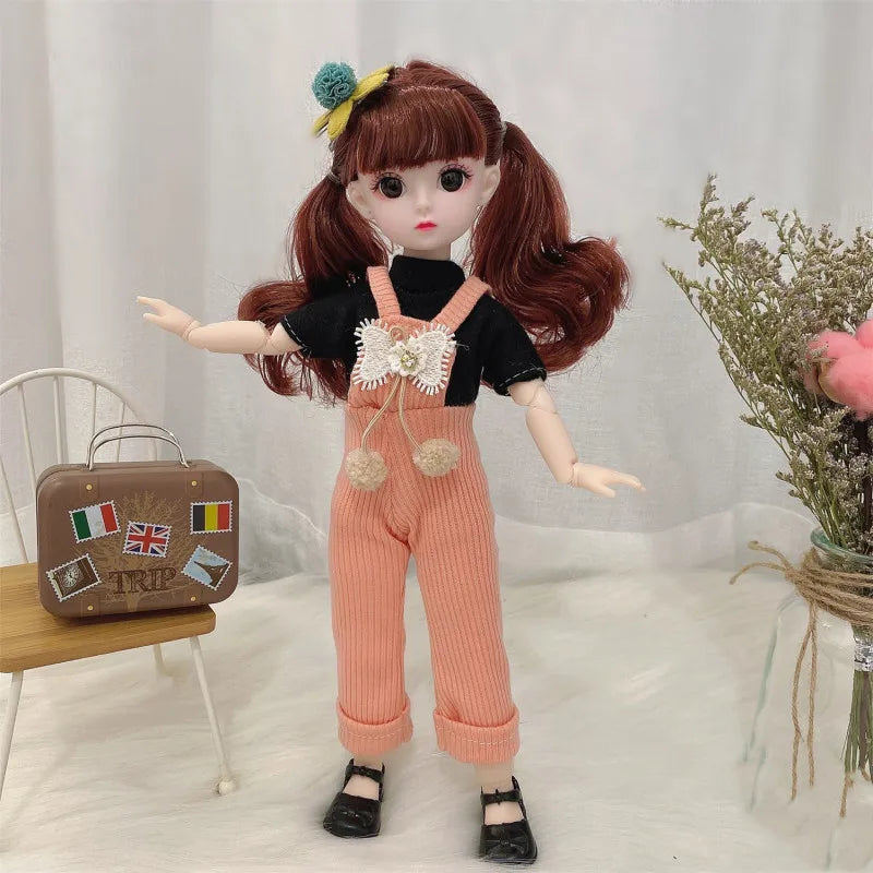 30cm BJD Doll 1/6 Scale 12 Joints 3D Eyes with Clothes & Shoes Fashion BJD Doll Babs 4 One Size