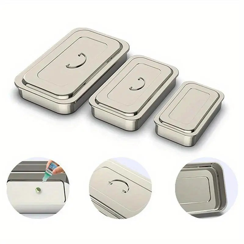 Stainless Steel Rectangular Storage Tray with Lid | 1pc Storage Tray with Lid Babs