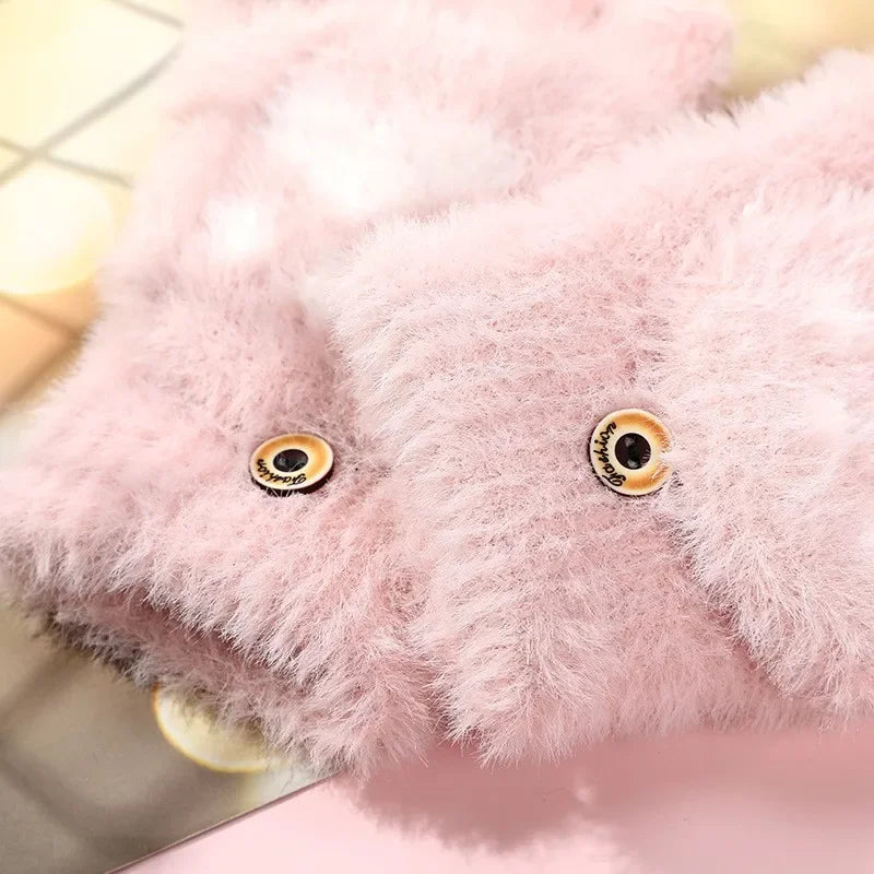 Cat Paw Convertible Flip-Top Mittens – Plush Lined Winter Gloves Convertible Mittens Babs
