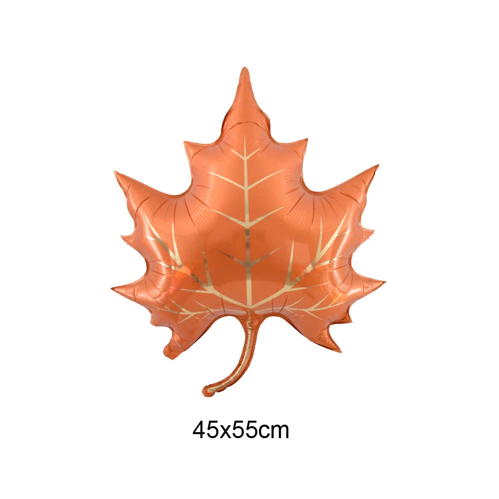 Thanksgiving Foil Balloons & Maple Leaf Banner Party Decor