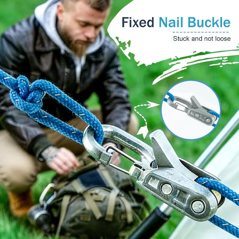 Rope Buckle Set with Lock Buckle – Camping & Outdoor Tie-Down Rope & Buckle Set Babs