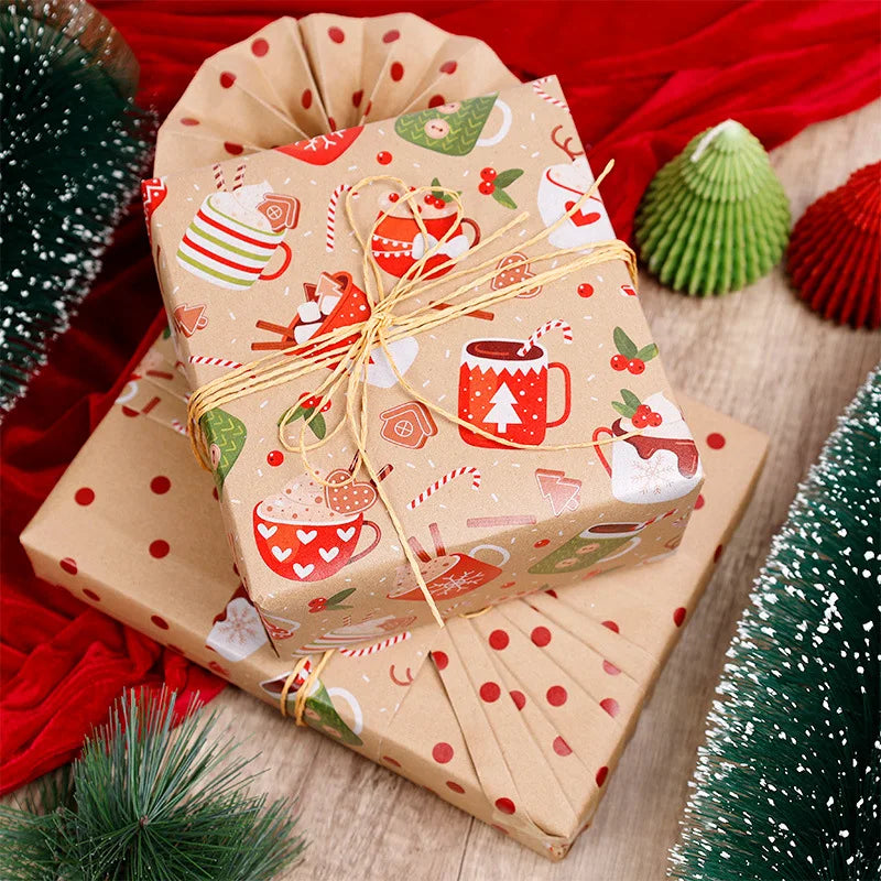 Kraft Vintage Christmas Wrapping Paper Roll – Holiday Gift Wrap Christmas Wrapping Paper Babs