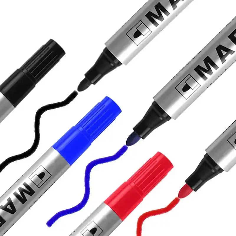 5-Pack HUXUAN MS300 Permanent Oil-Based Marker Pens 2mm Black Permanent Marker Set Babs