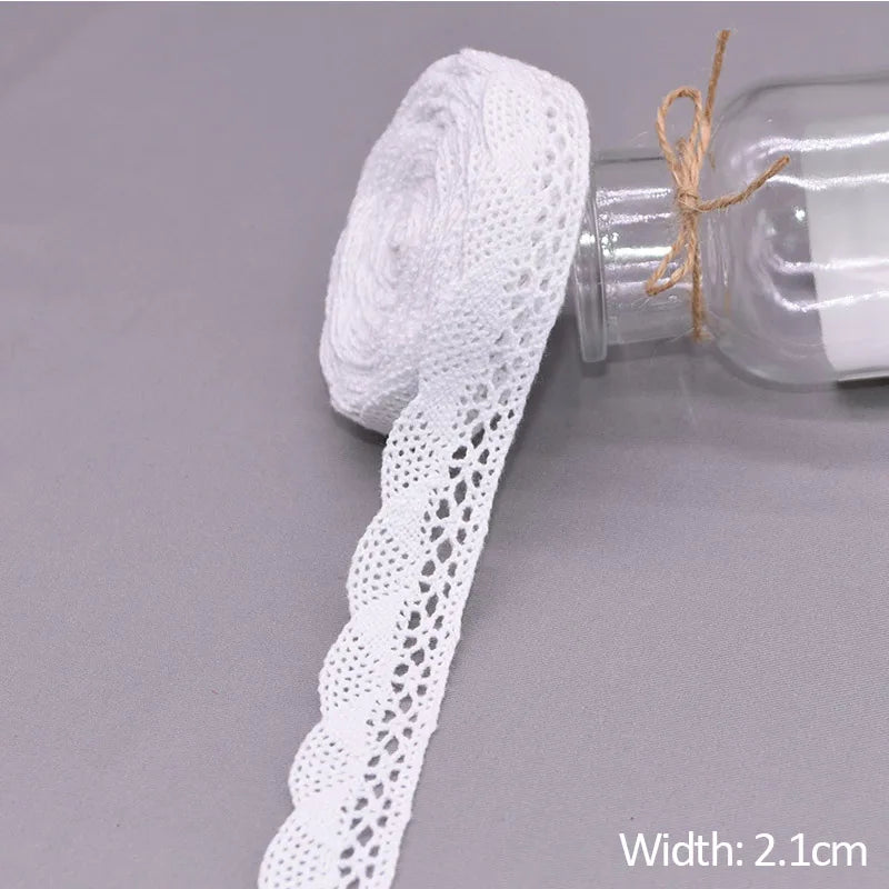 White Embroidered Lace Trim Ribbon 5/10 Yards – DIY Sewing Lace Trim Ribbon Babs 4-Width 2.1cm 5Yards