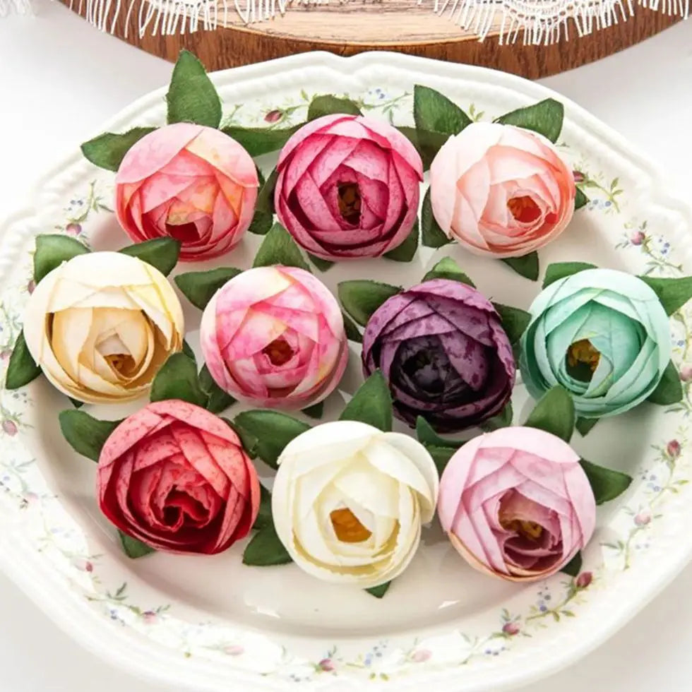 Silk Artificial Tea Rose Flower Heads – Wedding & Home Décor Artificial Flowers Babs
