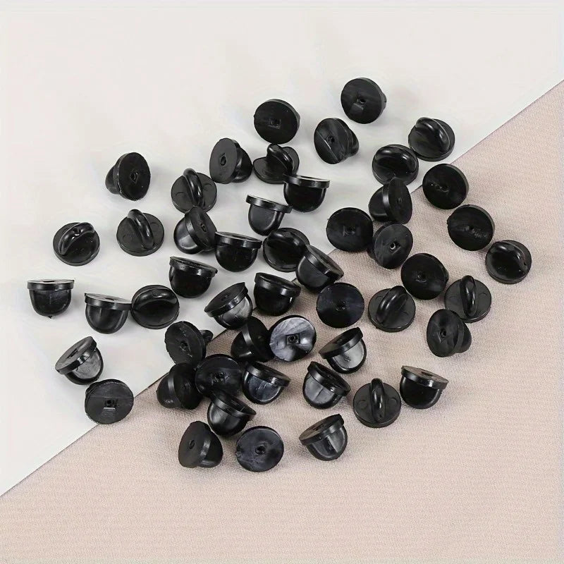 10pcs PVC Rubber Pin Backs – Butterfly Clutch Lapel Holders Pin Back Clasps Babs