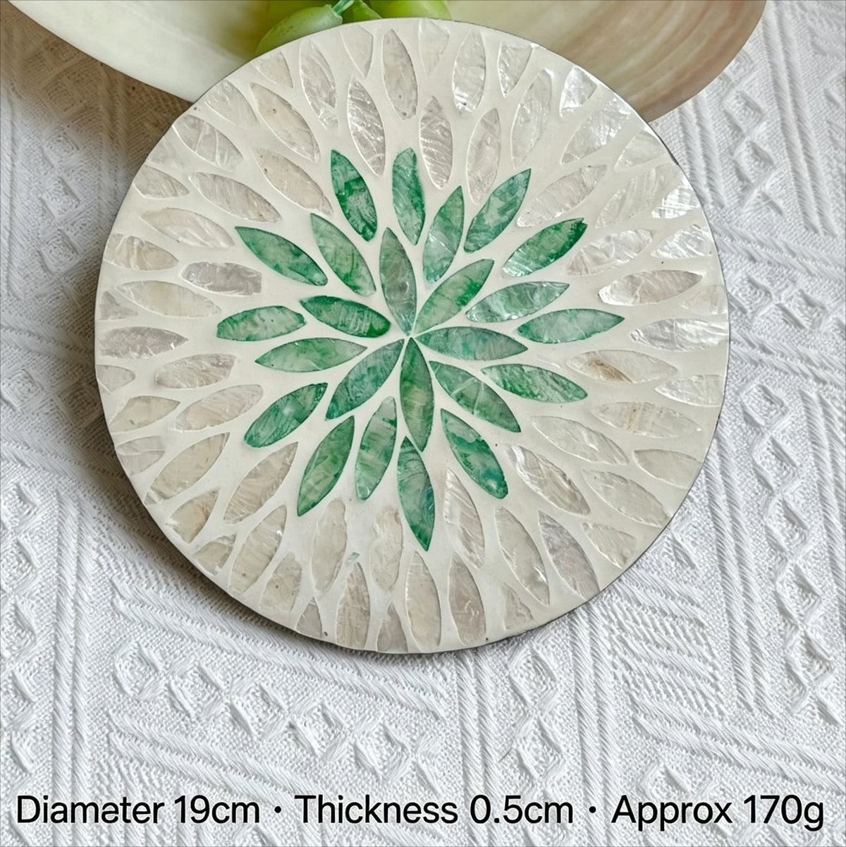 Round Shell Mosaic Heat-Resistant Table Mat & Coaster Decorative Table Mat Babs C
